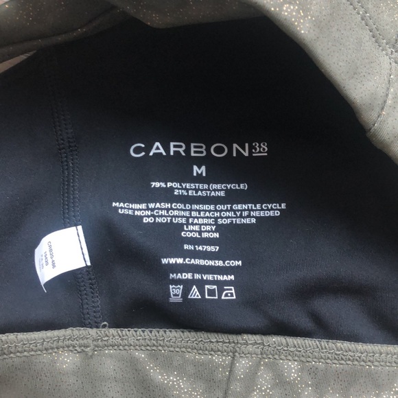 Olive Carbon38 sports bra in crocodile foil pattern, size M - Picture 4 of 6